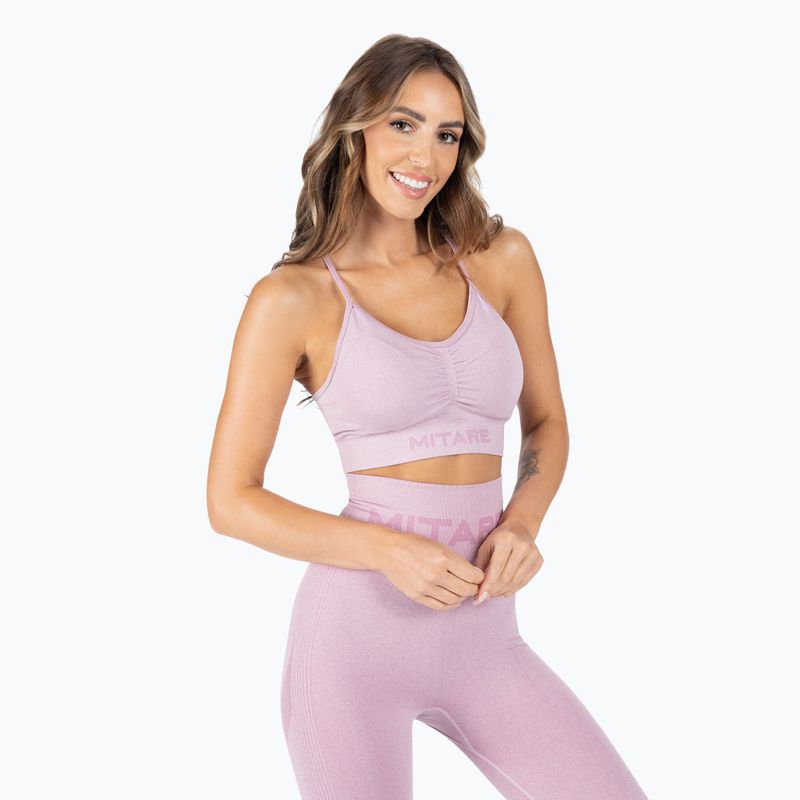 Női varrás nélküli edzőmelltartó MITARE Push Up Max lila K002