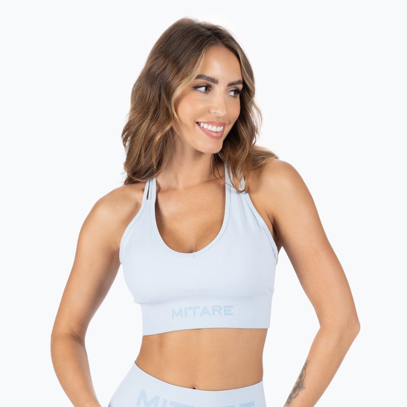 Női varrás nélküli edzőmelltartó MITARE Sunny világoskék K114