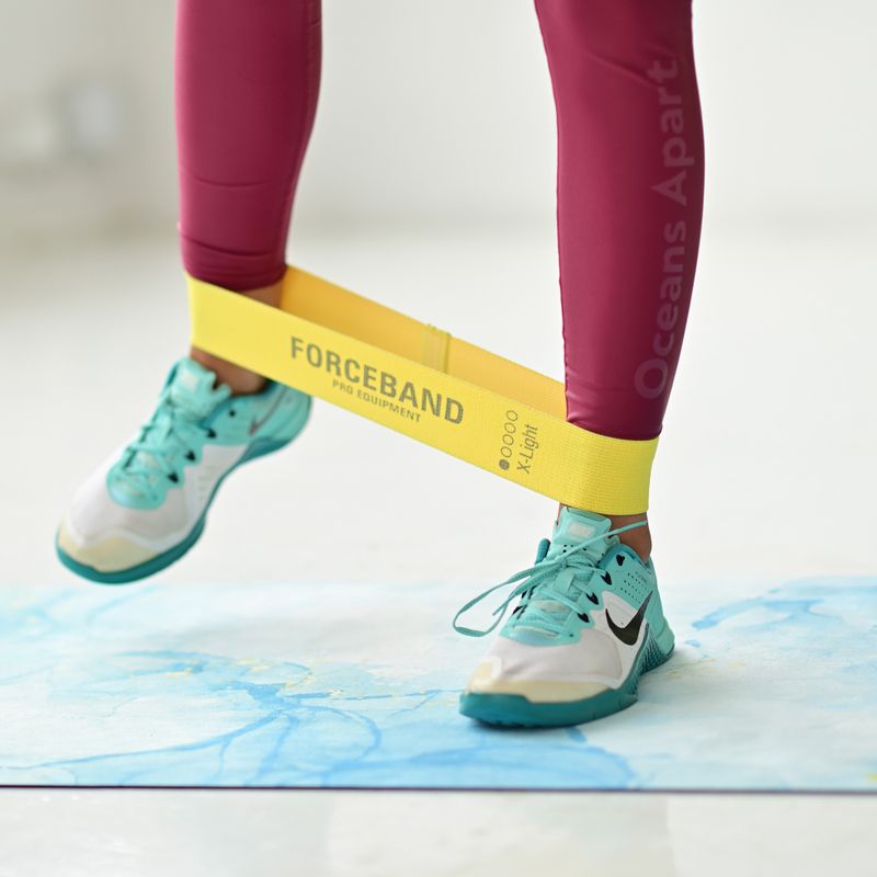 Jóga/fitness szőnyeg FORCEBAND Gold 4 mm kék/arany 5