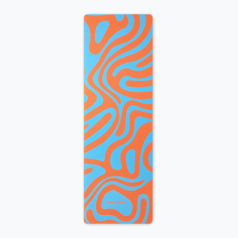 Jóga/fitness szőnyeg FORCEBAND Abstract Orange 4 mm narancssárga/kék