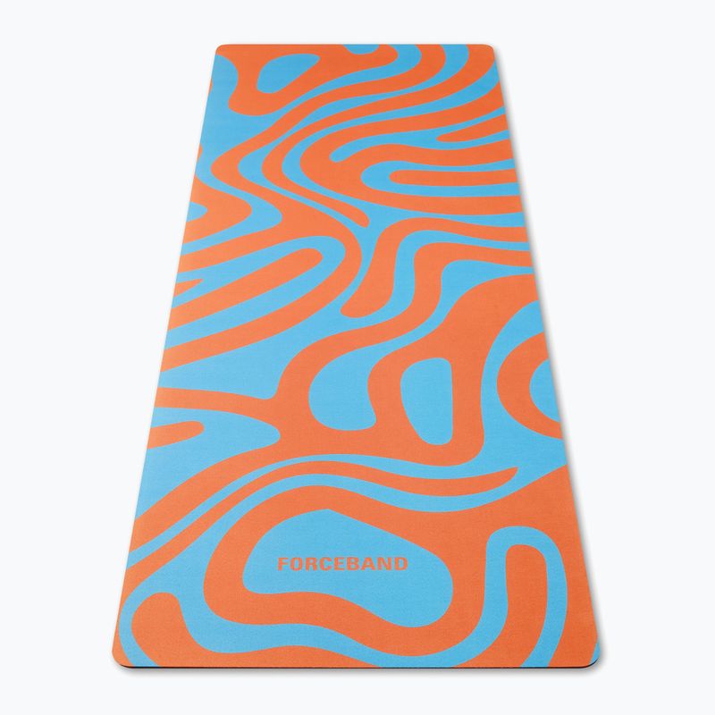 Jóga/fitness szőnyeg FORCEBAND Abstract Orange 4 mm narancssárga/kék 2