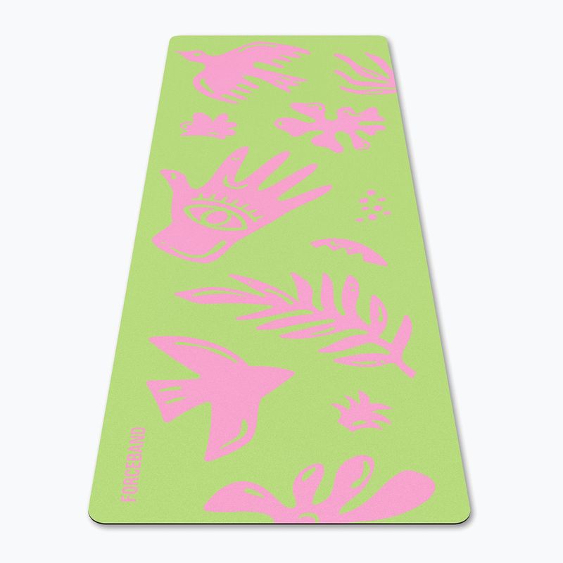 Jóga/fitness szőnyeg FORCEBAND Energy Pistachio 4 mm pisztácia/rózsaszín 2