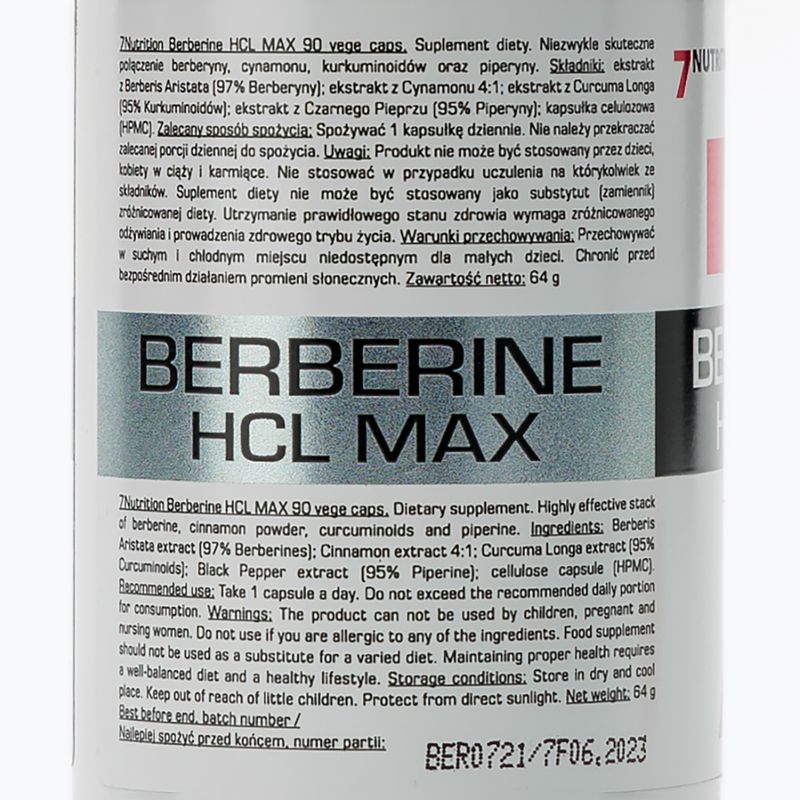 Berberine HCL MAX 7Nutrition emésztéstámogató 90 kapszula 7Nu000461 2