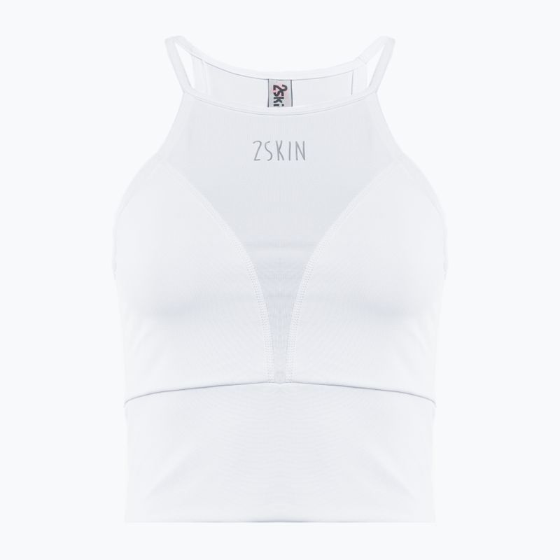 Női tréning felső 2skin Crop Top Fehér 2S-61305