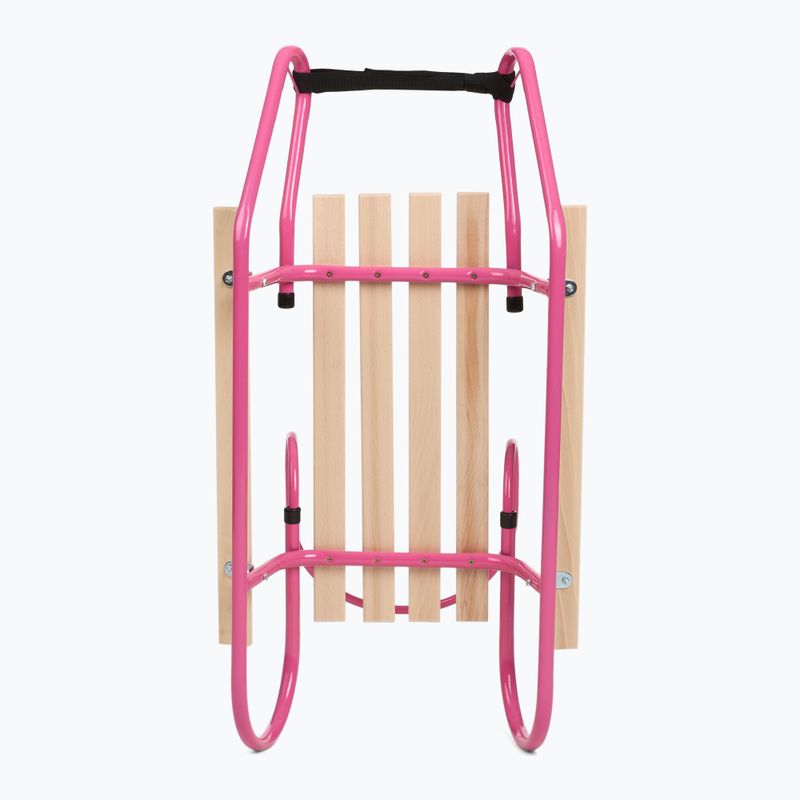 Fém szánkó HUMBAKA with backrest and footrests pink 5