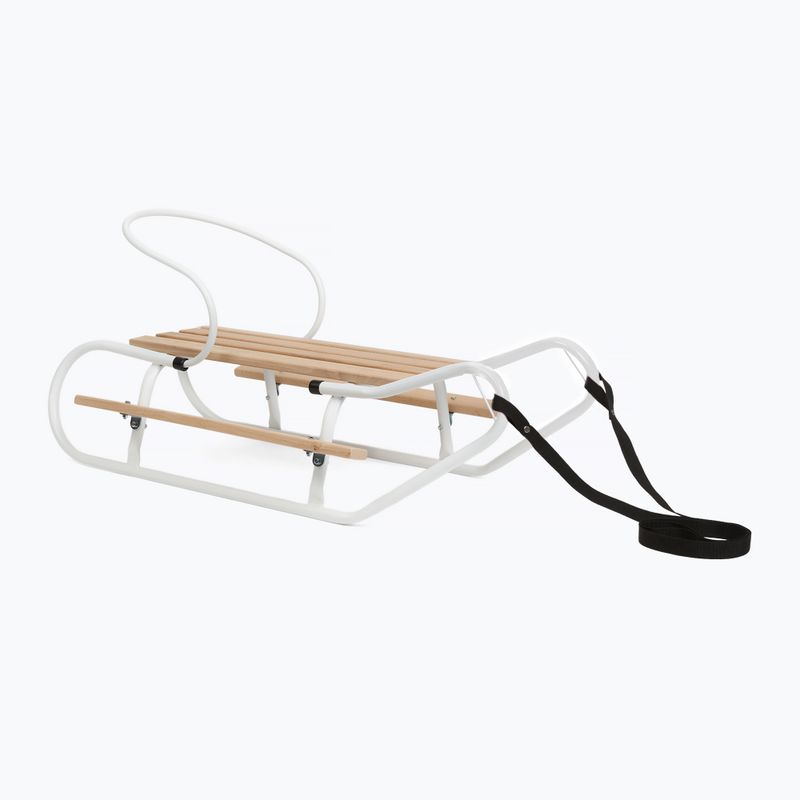 Fém szánkók HUMBAKA with backrest and footrests white