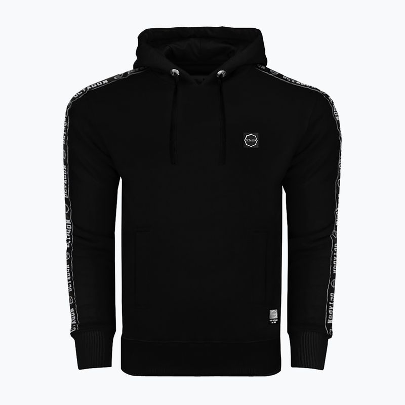 Férfi Octagon Stripe kapucnis pulóver fekete