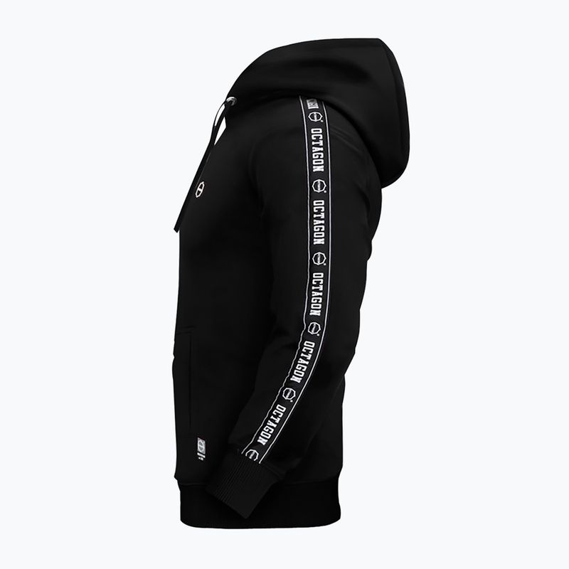Férfi Octagon Stripe kapucnis pulóver fekete 2