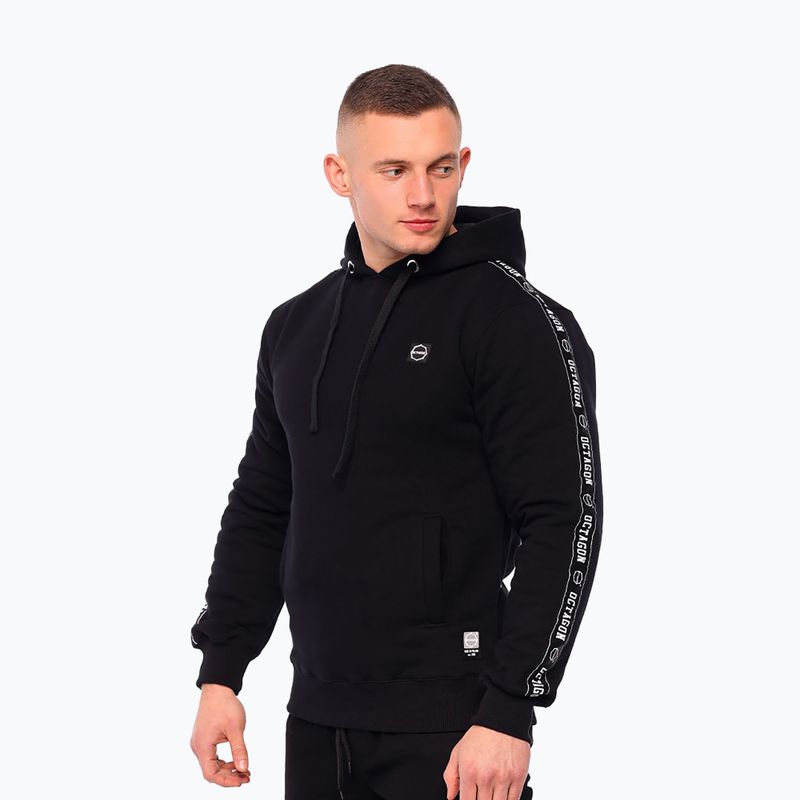 Férfi Octagon Stripe pulóver fekete