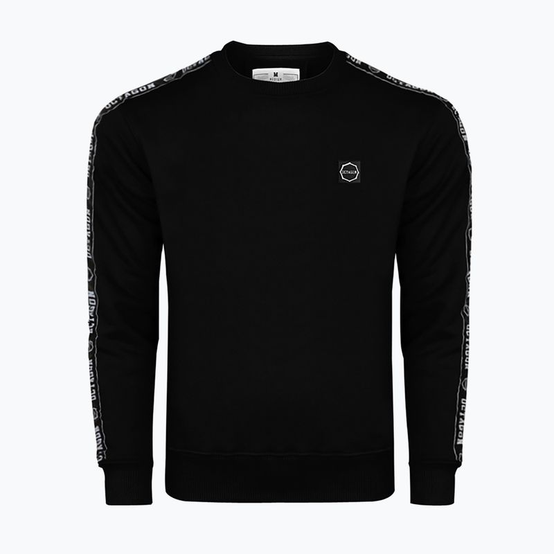 Férfi Octagon Stripe pulóver fekete