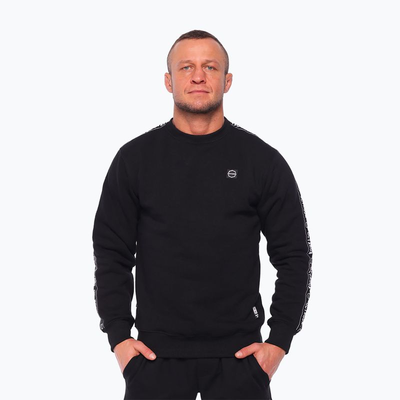 Férfi Octagon Stripe pulóver fekete