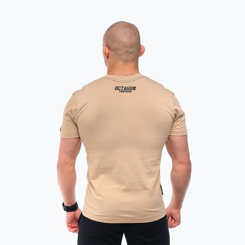 Férfi Octagon FW egyenes póló bézs színben 2