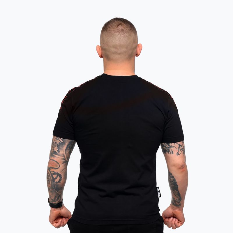 Férfi póló Octagon Stripe black/red 2