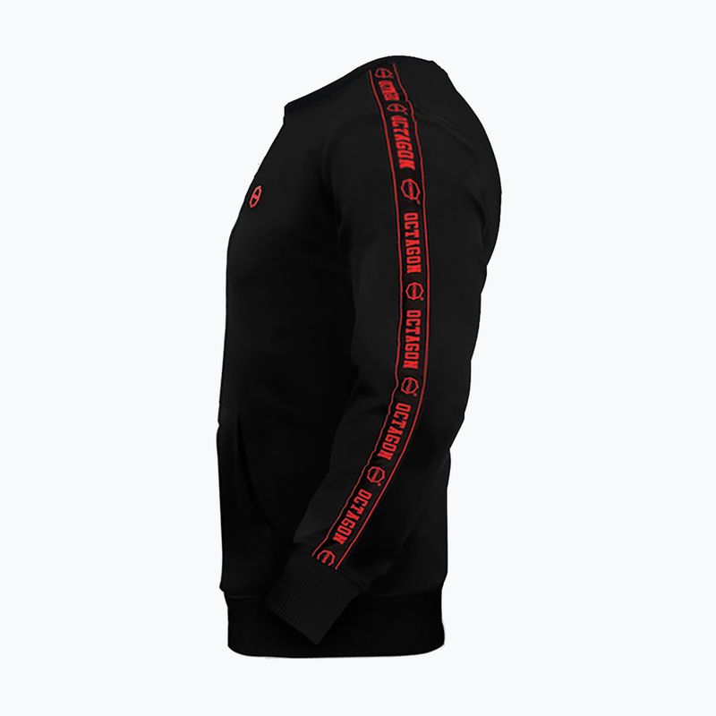 Férfi pulóver Octagon Stripe black/red 3