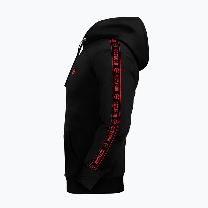 Férfi pulóver Octagon Stripe Hoodie black/red 3