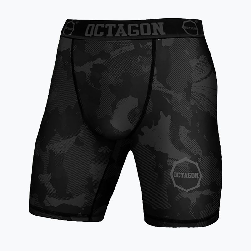 Férfi kompressziós rövidnadrág Octagon Camo Night fekete
