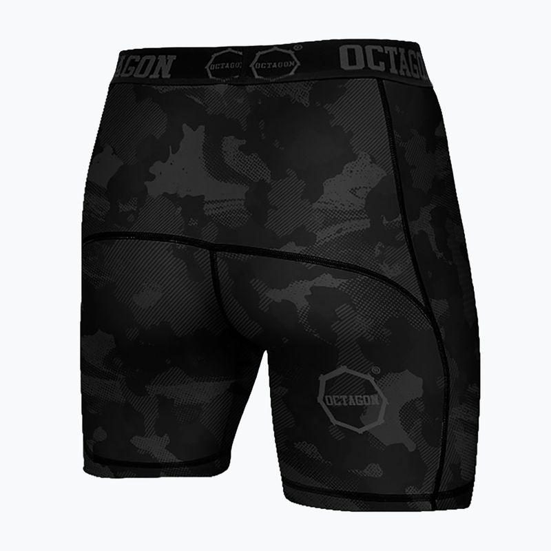 Férfi kompressziós rövidnadrág Octagon Camo Night fekete 2