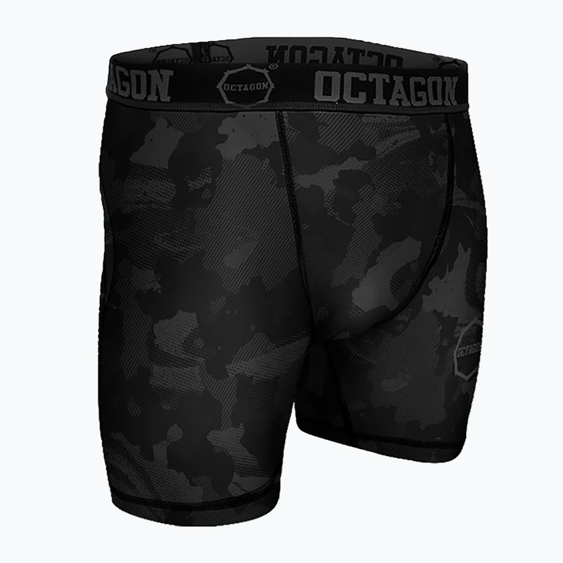Férfi kompressziós rövidnadrág Octagon Camo Night fekete 3
