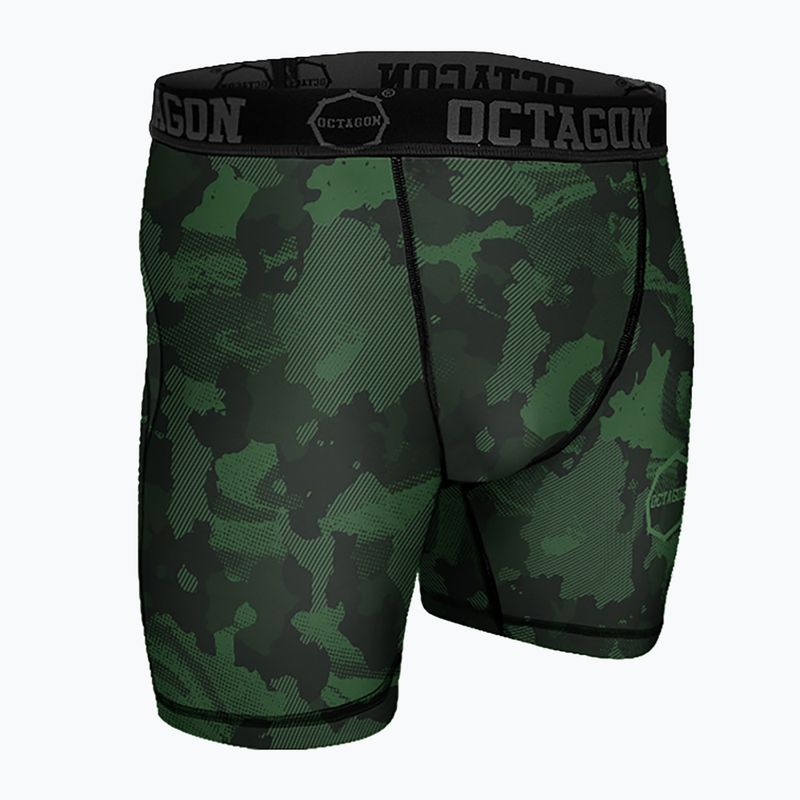 Férfi Octagon Camo Forest khaki színű kompressziós rövidnadrág 3