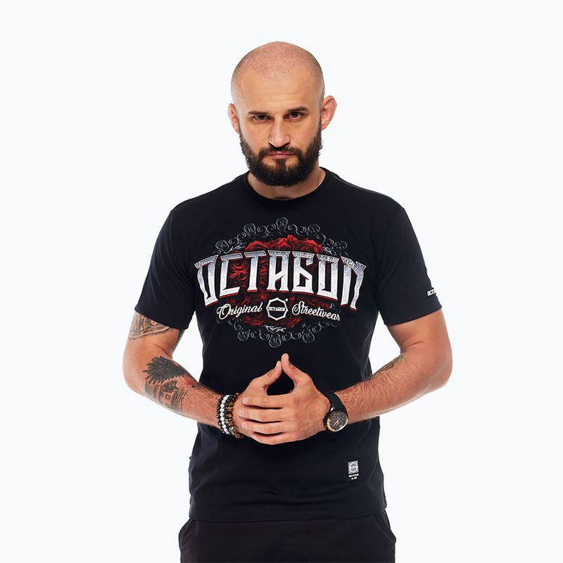 Férfi póló Octagon Santa Muerte black/multicolor