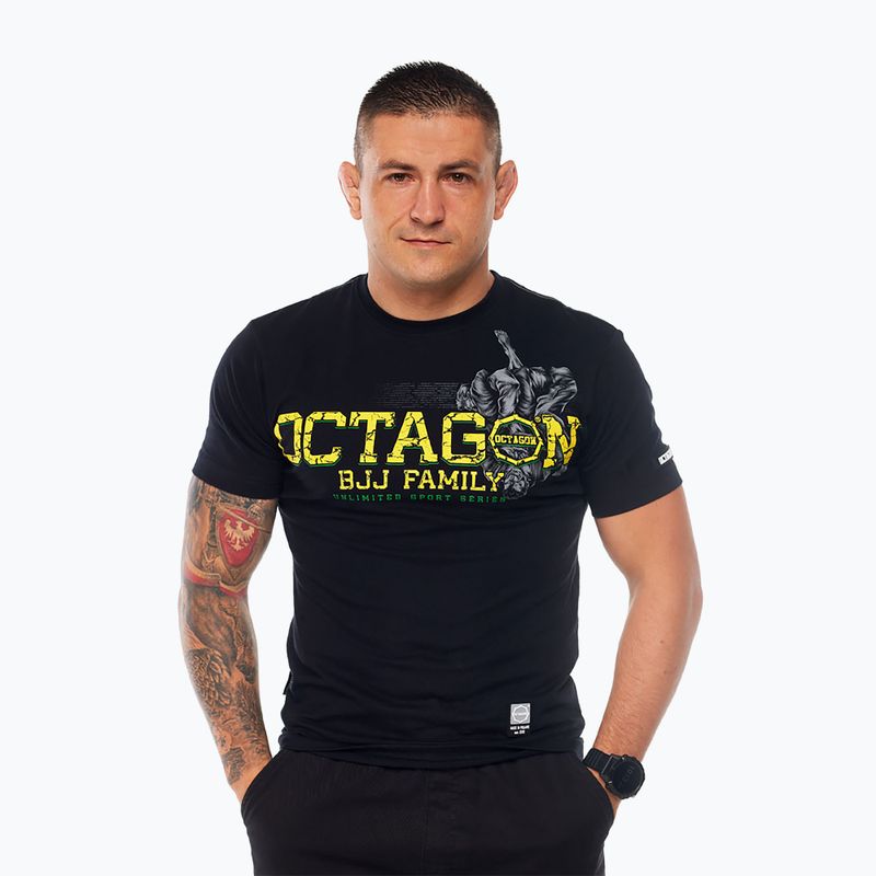 Octagon Jiu Jitsu Family férfi póló fekete