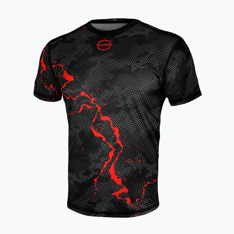 Férfi edző póló Octagon Marble camo piros