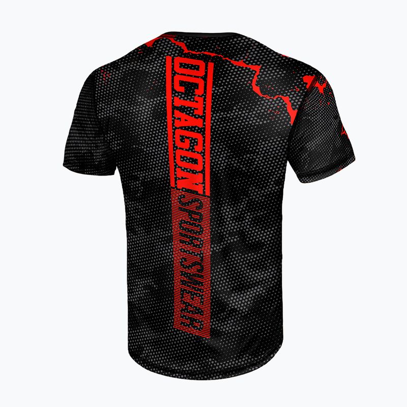 Férfi edző póló Octagon Marble camo piros 2