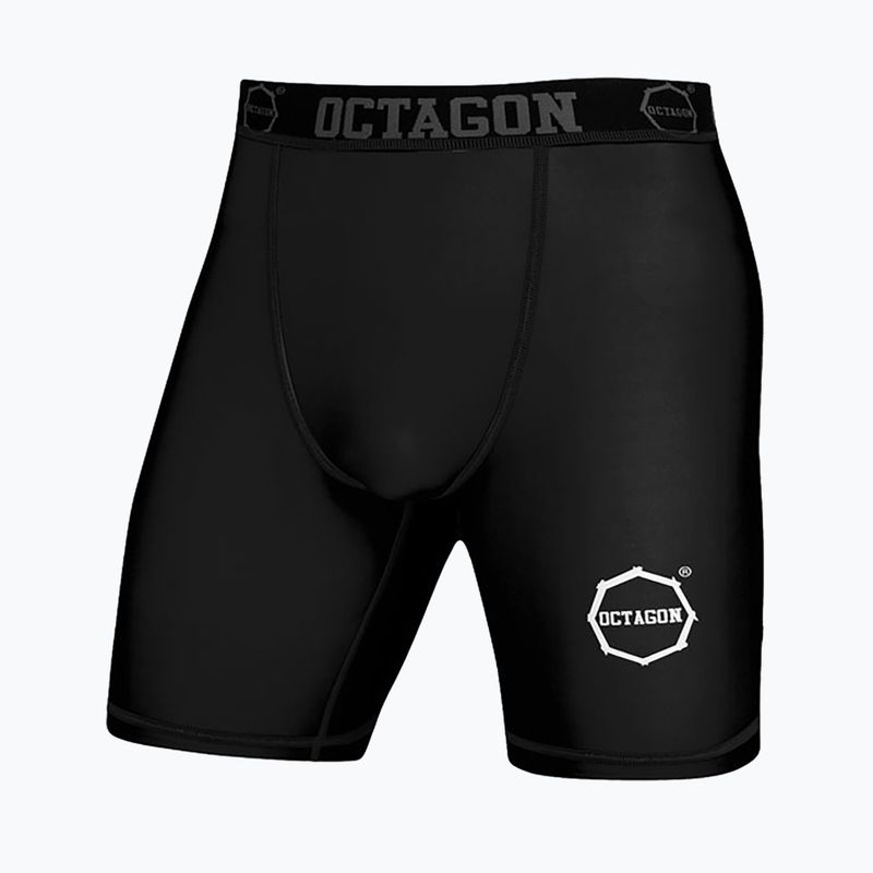 Férfi kompressziós rövidnadrág Octagon Logo fekete/fehér