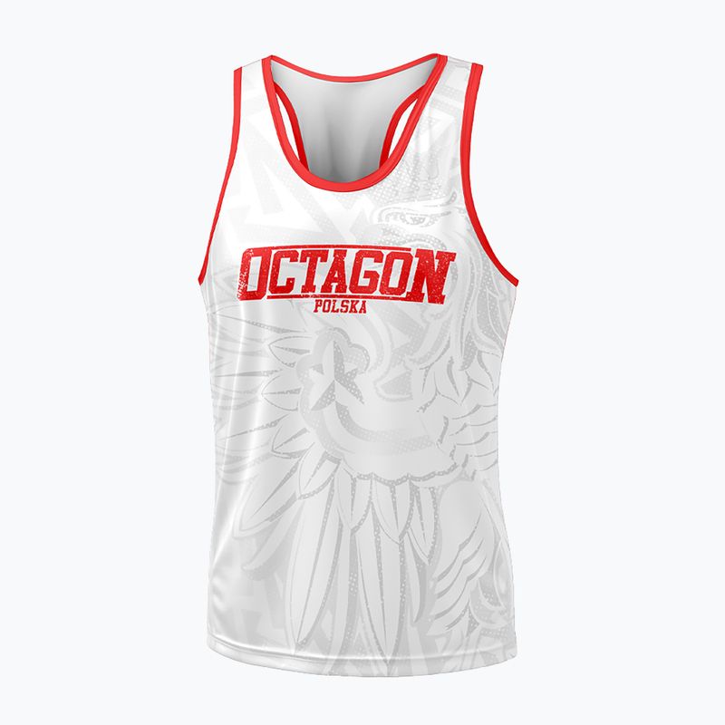 Octagon férfi tank top Piros és fehér