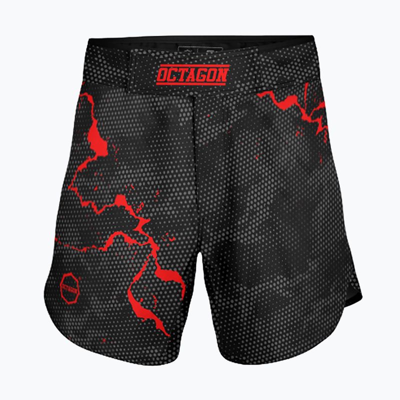 Férfi edzőnadrág Octagon Marble Camo MMA terepszínű piros