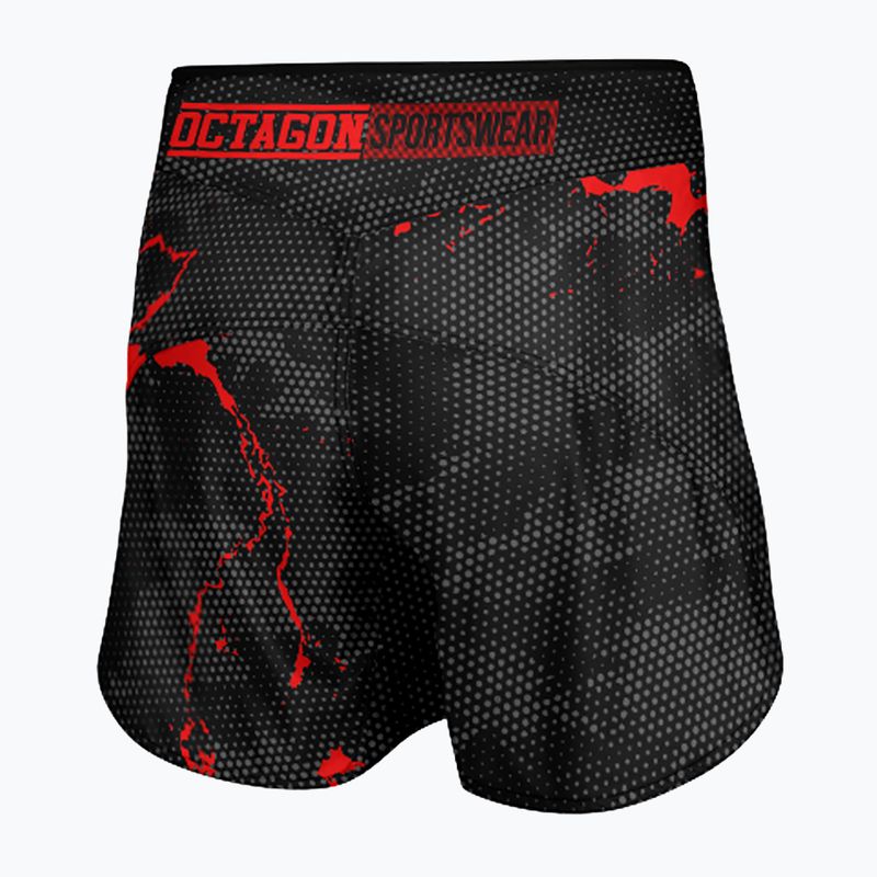 Férfi edzőnadrág Octagon Marble Camo MMA terepszínű piros 2