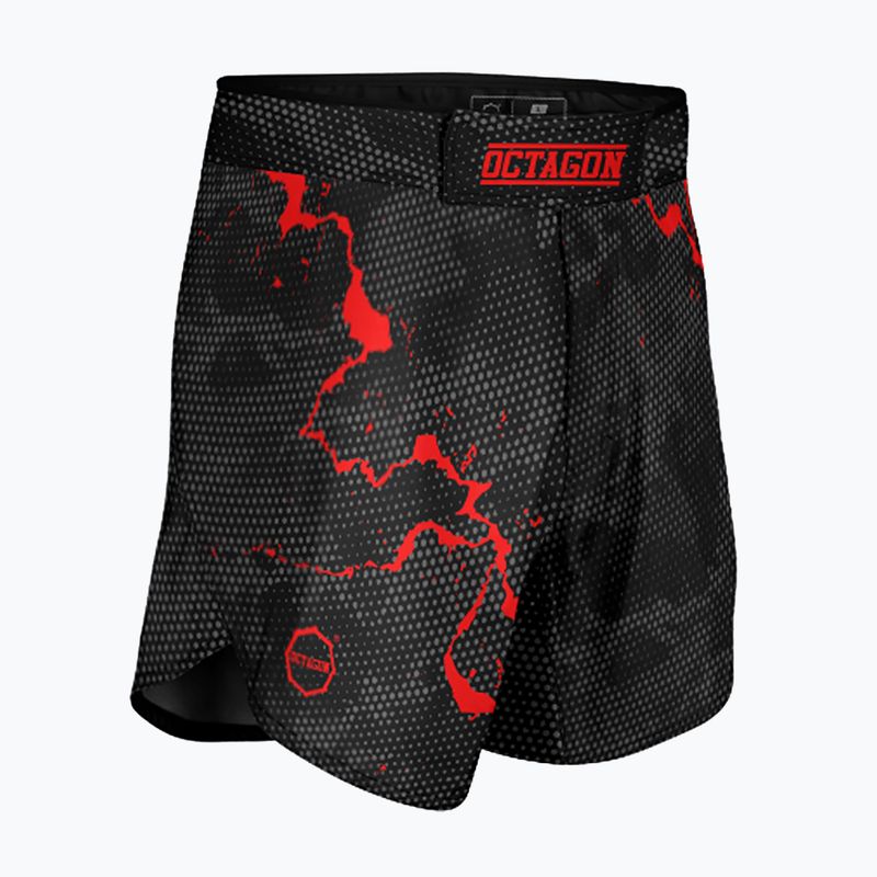 Férfi edzőnadrág Octagon Marble Camo MMA terepszínű piros 3