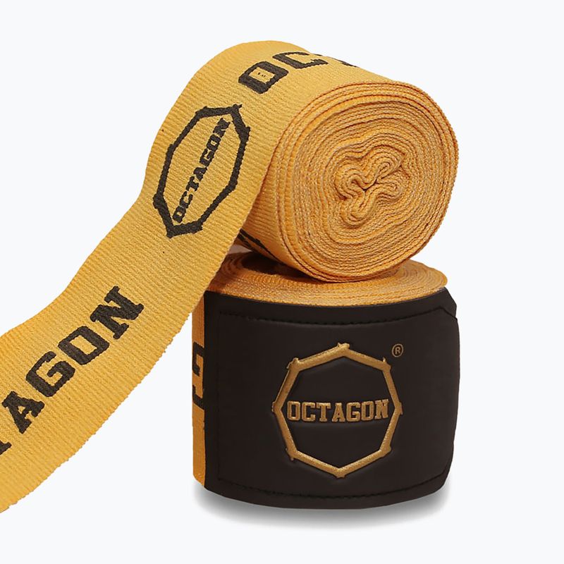 Boxkesztyű kötések Octagon Fightgear Supreme Printed 300 cm gold 2