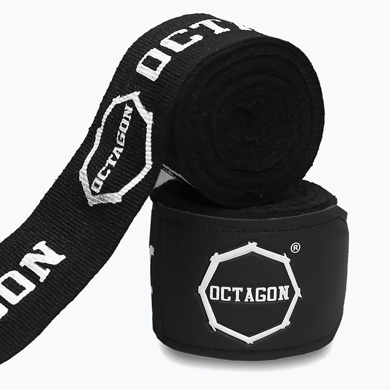 Boxkesztyű kötések Octagon Fightgear Supreme Printed 500 cm black/white 2