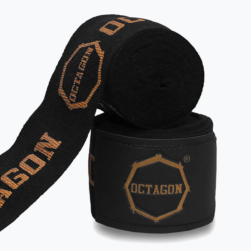 Boxkesztyű kötések Octagon Fightgear Supreme Printed 500 cm black/gold 2
