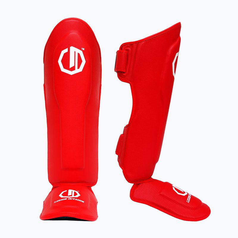 Sípcsont- és lábvédők Octagon Legion Kevlar red 2