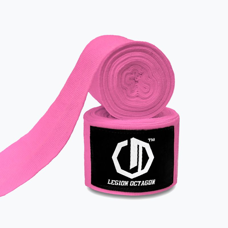 Boxkesztyű kötések Octagon Legion Standard 400 cm pink 2