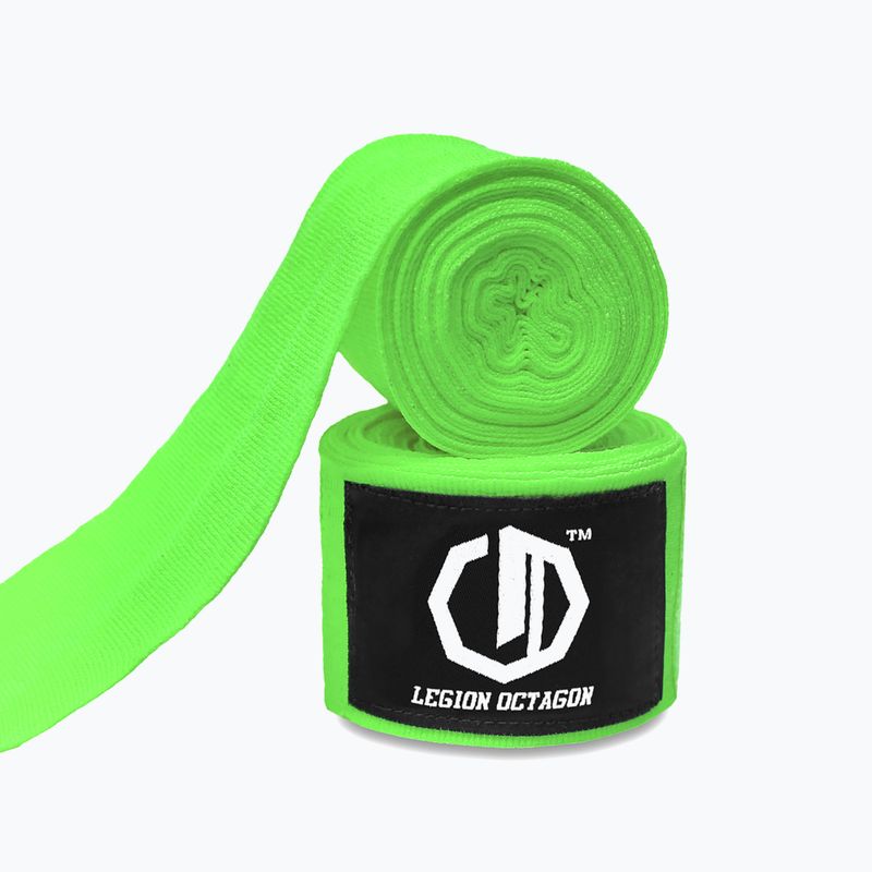 Boxkesztyű kötések Octagon Legion Standard 400 cm light green 2