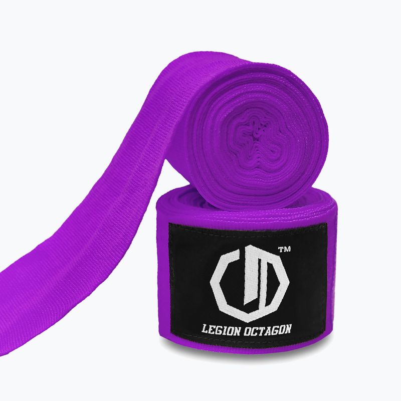 Boxkesztyű kötések Octagon Legion Standard 500 cm purple 2