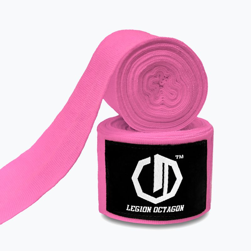 Boxkesztyű kötések Octagon Legion Standard 500 cm pink 2
