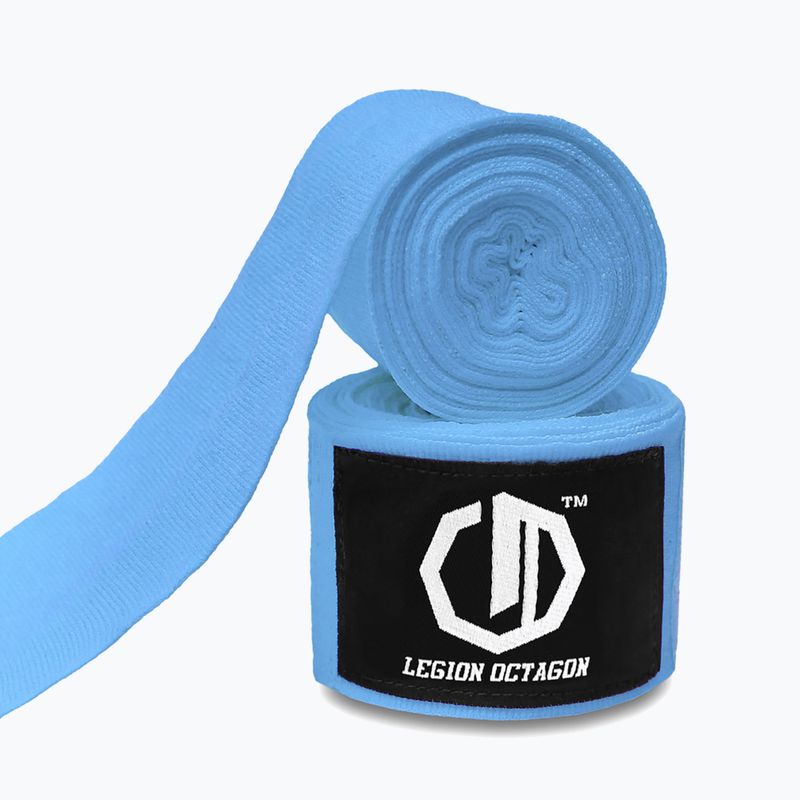 Boxkesztyű kötések Octagon Legion Standard 500 cm light blue 2