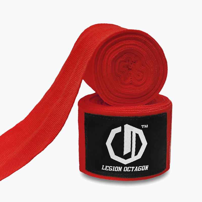 Boxkesztyű kötések Octagon Legion Standard 500 cm red 2