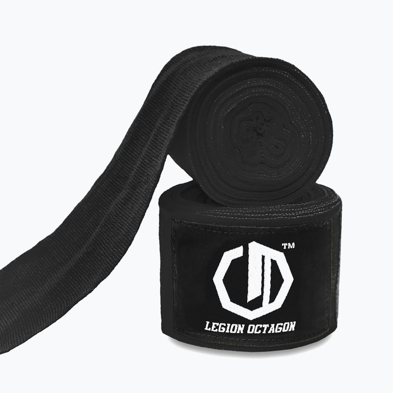 Boxkesztyű kötések Octagon Legion Standard 500 cm black/white 2