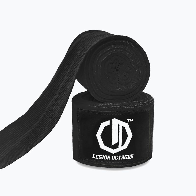 Boxkesztyű kötések Octagon Legion Standard 300 cm black/white 2