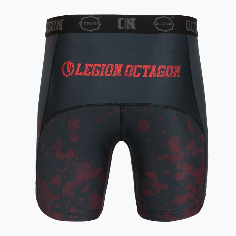 Férfi edzőshort Octagon Legion Grunge fekete/piros 2