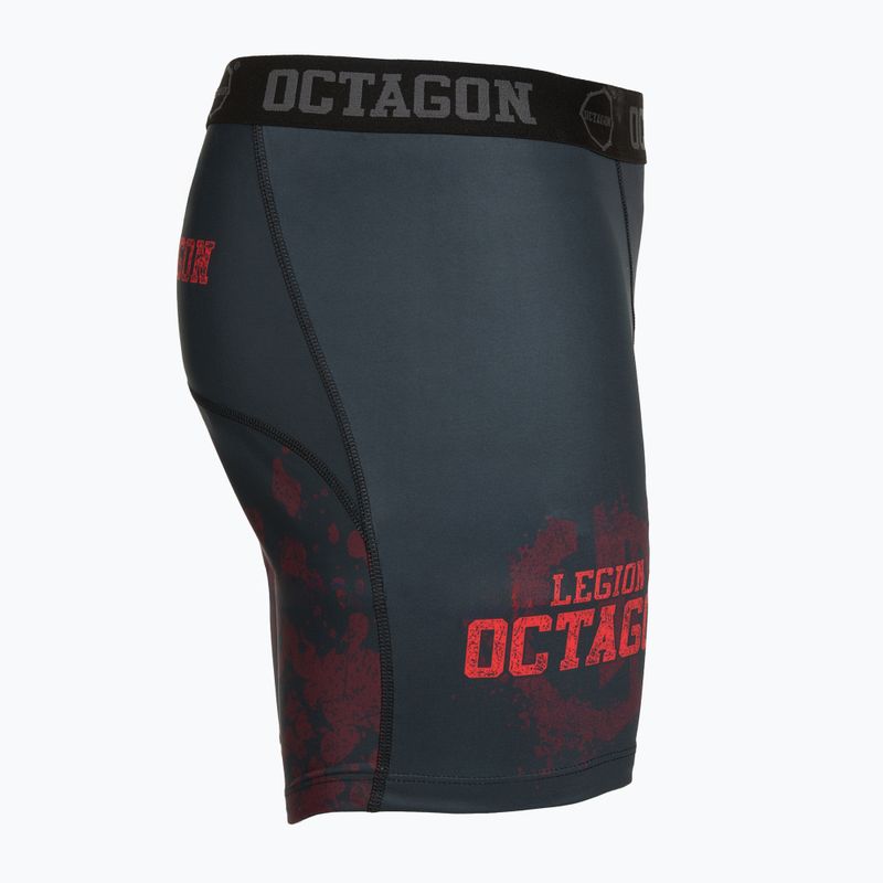 Férfi edzőshort Octagon Legion Grunge fekete/piros 3