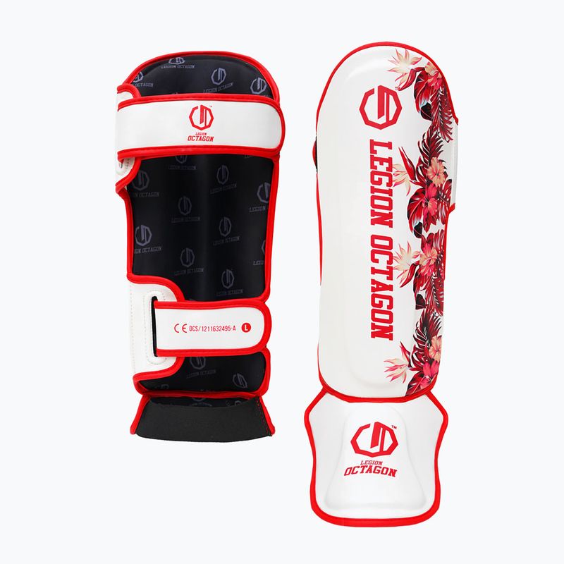 Sípcsontvédők Octagon Legion Flower white/red 2