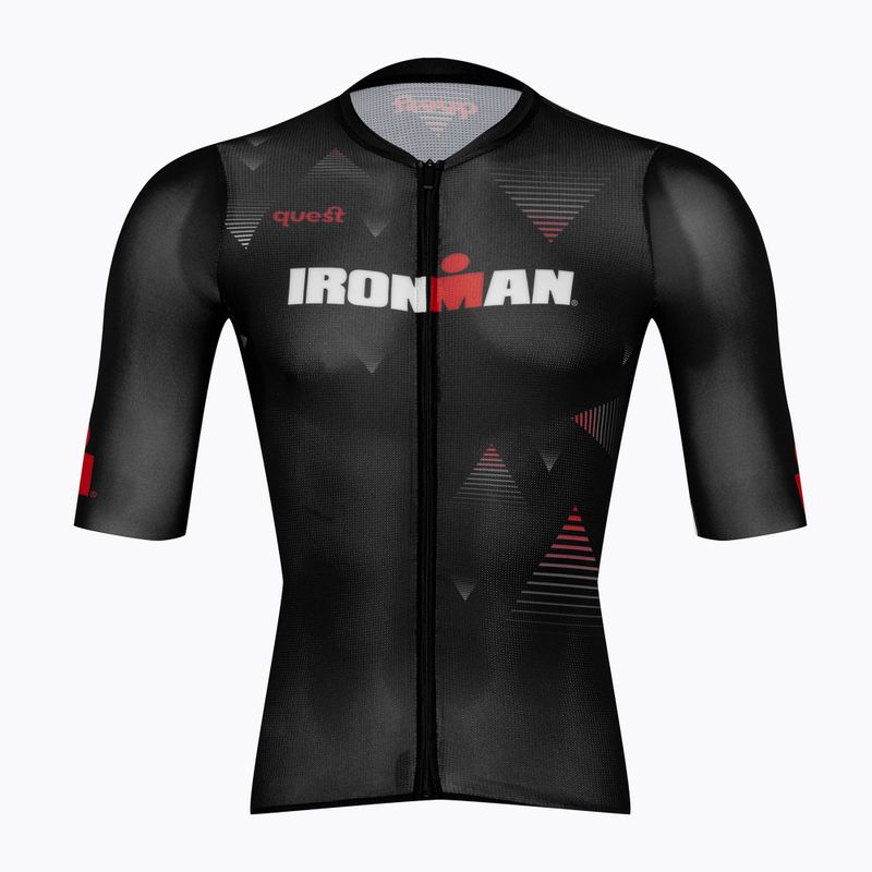 Férfi kerékpáros póló Quest Race Line France Iron Man black