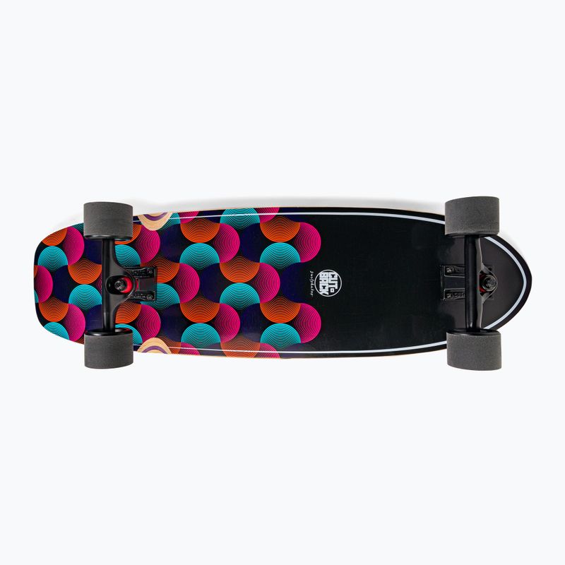 Surfskate gördeszka Cutback Big Wave 34" fekete és színes CUT-SUR-BWA
