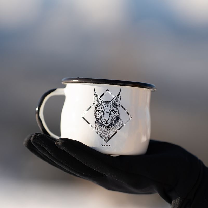 Turista bögre Alpinus Enamelled White Lynx 4